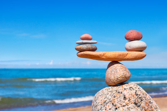 Balanced rocks at the beach