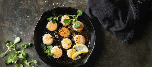 Cardamom Seared Scallops with Zoodles and Avocado Pesto