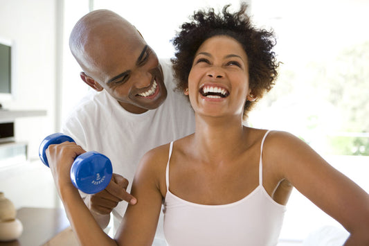 Happy energized couple