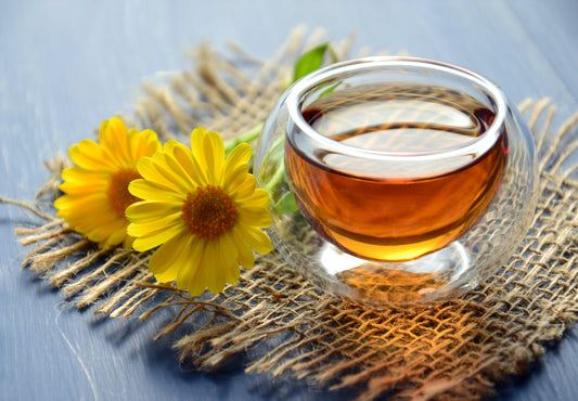 herbal tea and flowers