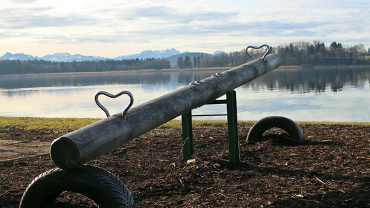 See-Saw with heart-shaped handles
