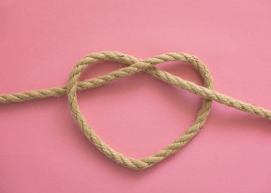Heart made of rope, tied in a knot