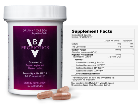 VB Probiotics with nutrition label