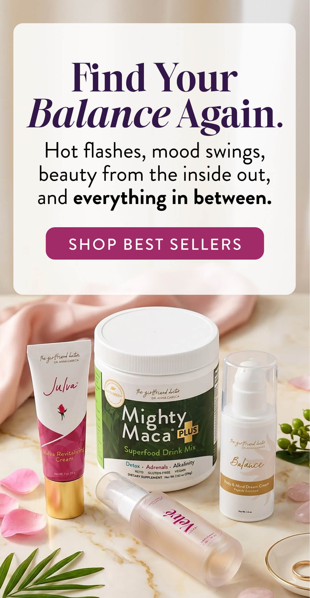 Dr. Anna Cabeca's product selection and best sellers