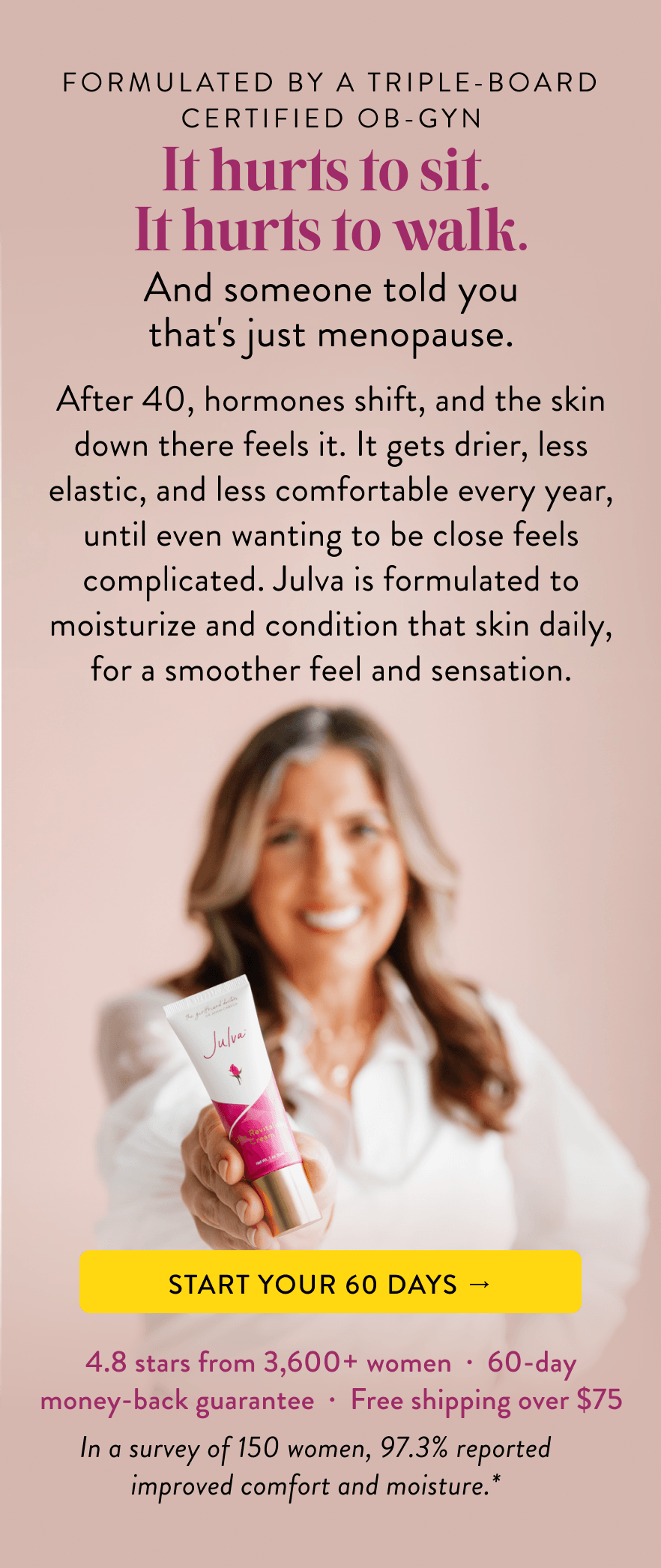 Dr. Anna holding a bottle of Julva