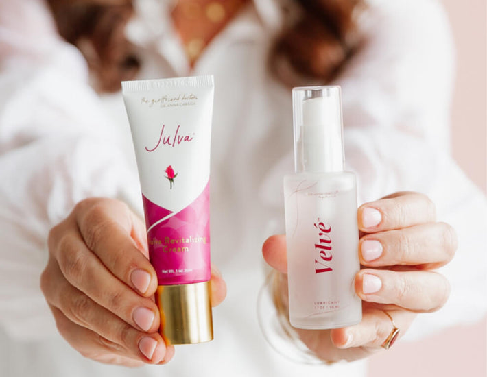 Julva + Velvé together — the complete intimate care duo. Daily restoration meets in-the-moment comfort. This is what Dr. Anna recommends to every patient. Save 20% this week only.