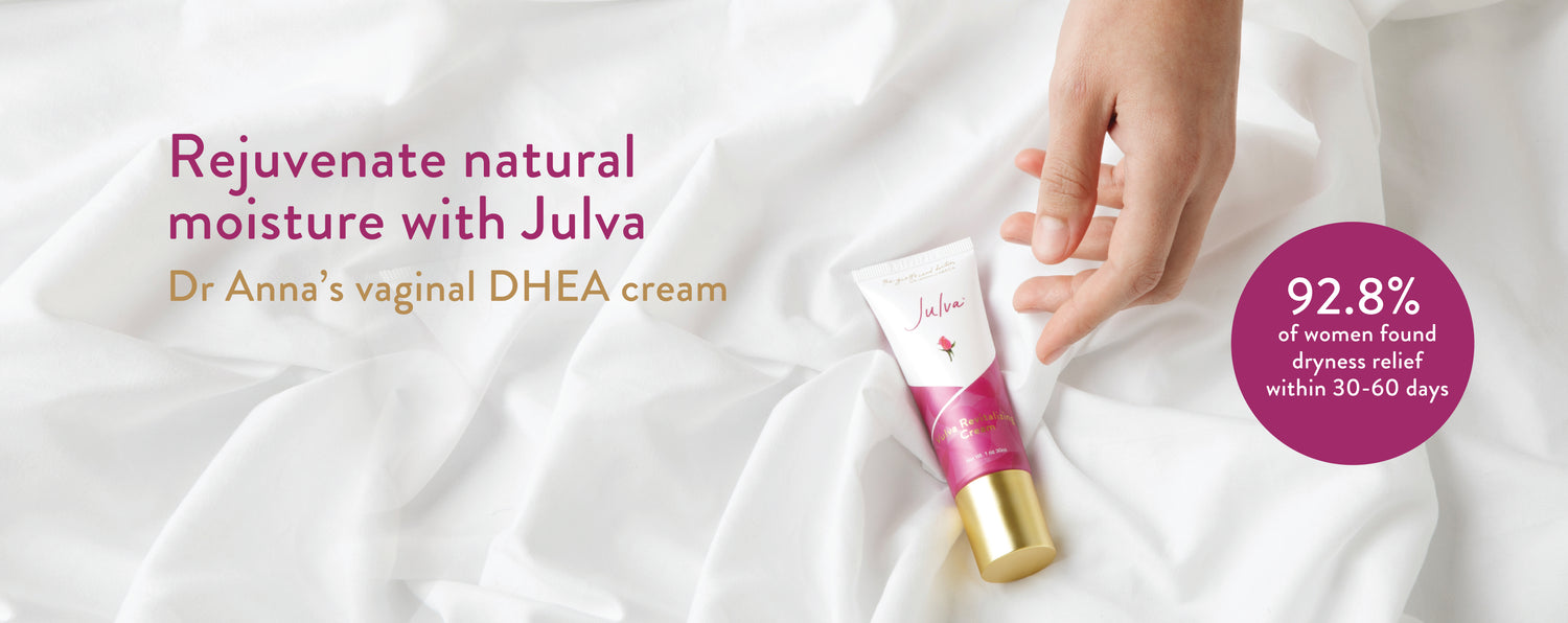 Rejuvenate natural moisture with Julva, Dr. Anna's vaginal DHEA cream. 92.8% of women found dryness relief within 30-60 days