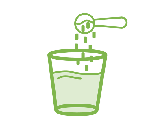 Icon: Powder being poured into a glass