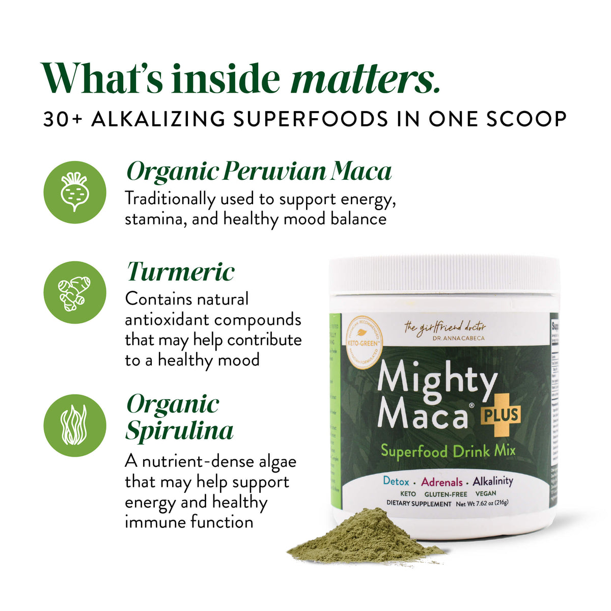 Mighty Maca® Plus Superfood Drink Mix for Hot Flashes & Energy Support