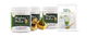 Mighty Maca Plus superfood drink mix containers with a tablet displaying recipes on a white background